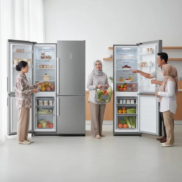 Kulkas Side by Side vs 2 Pintu Biasa: Mana yang Lebih Efisien untuk Keluarga 4 Orang?