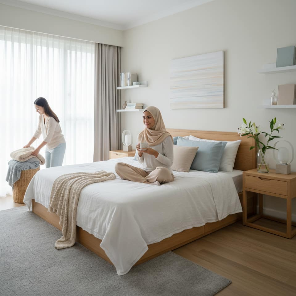 Dekorasi Kamar Tidur Nuansa Tenang