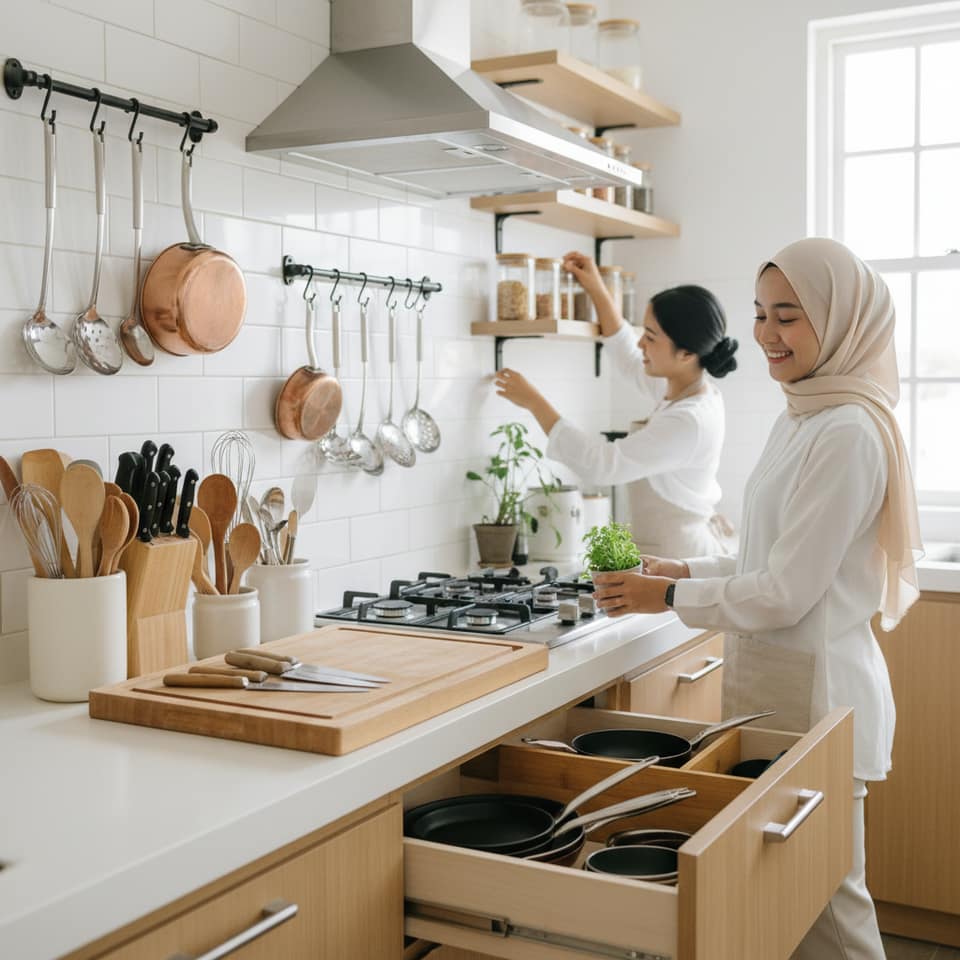 Tips Mengatur Alat Masak Rapi