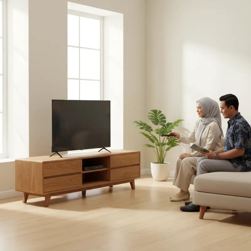 Lemari TV Minimalis: Ukuran yang Proporsional untuk Layar 43 hingga 65 Inci
