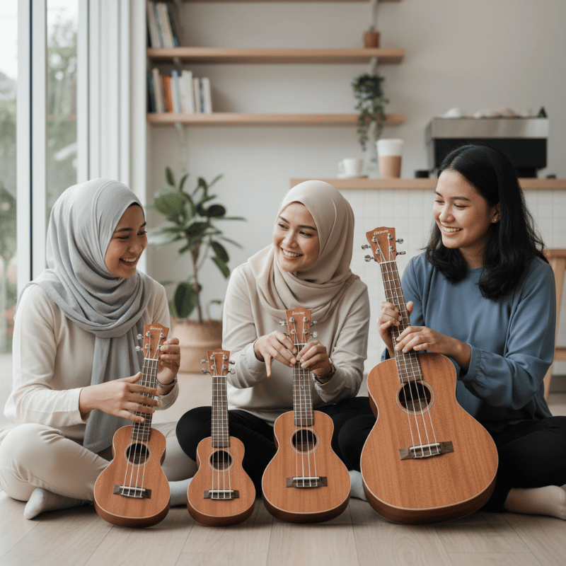 Perbedaan Ukulele Soprano, Konser, dan Tenor untuk Pemula