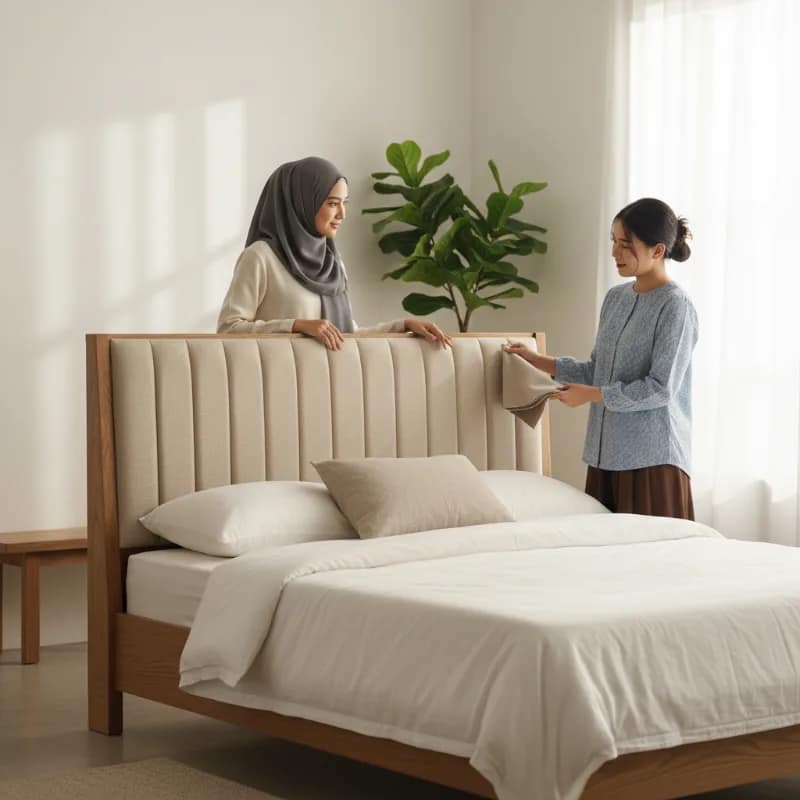 Pilih Headboard Tempat Tidur: Bahan Kayu vs Berlapis Kain dan Perbedaan Perawatan