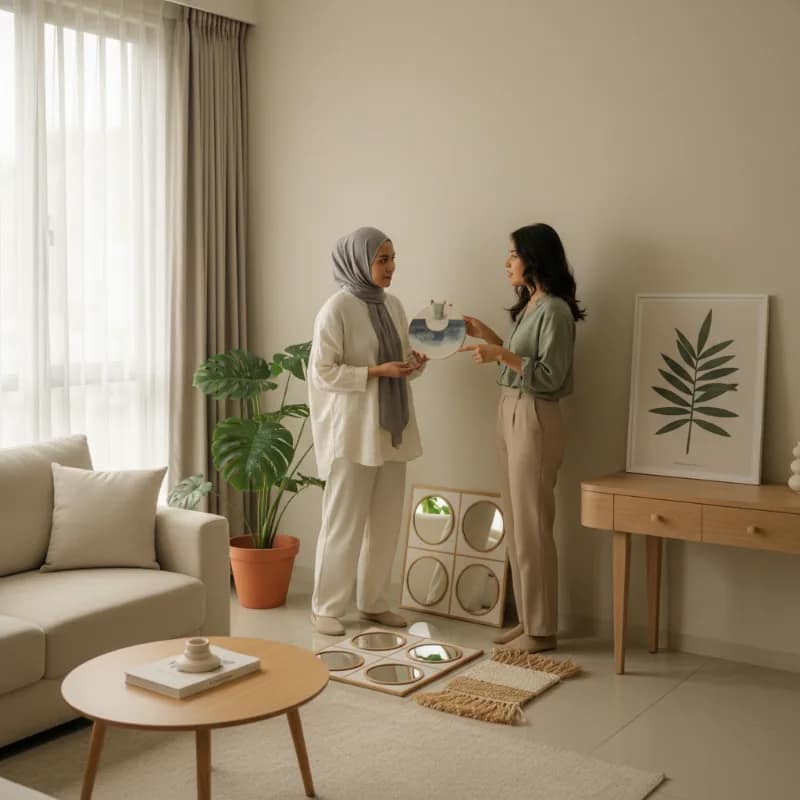 Pilih Hiasan Dinding Ruang Tamu yang Tidak Terkesan Ramai di Ruangan Kecil