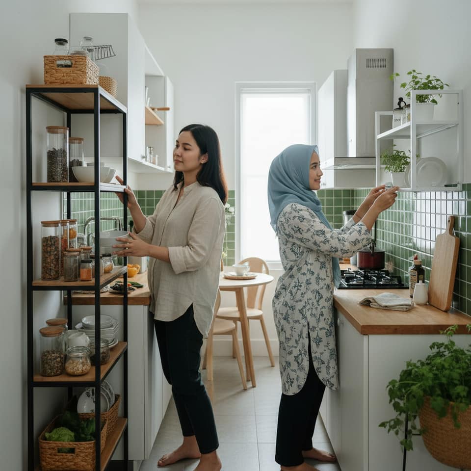 Rak Dapur Gantung atau Rak Berdiri, Mana yang Lebih Praktis di Dapur Kecil