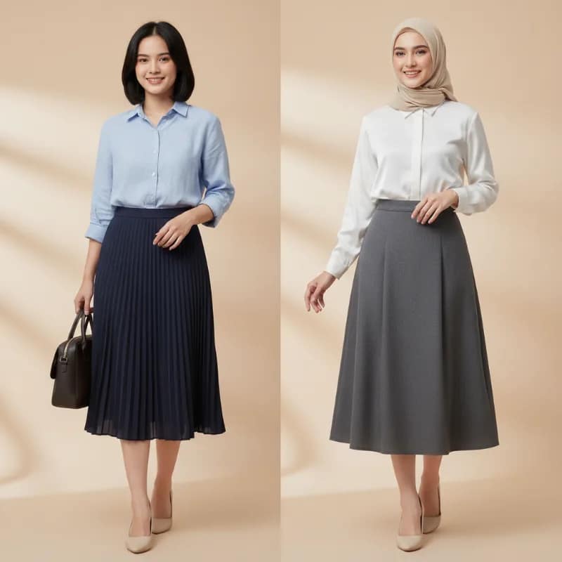 Rok Midi untuk Kerja: Panjang, Bahan, dan Warna yang Aman di Kantor