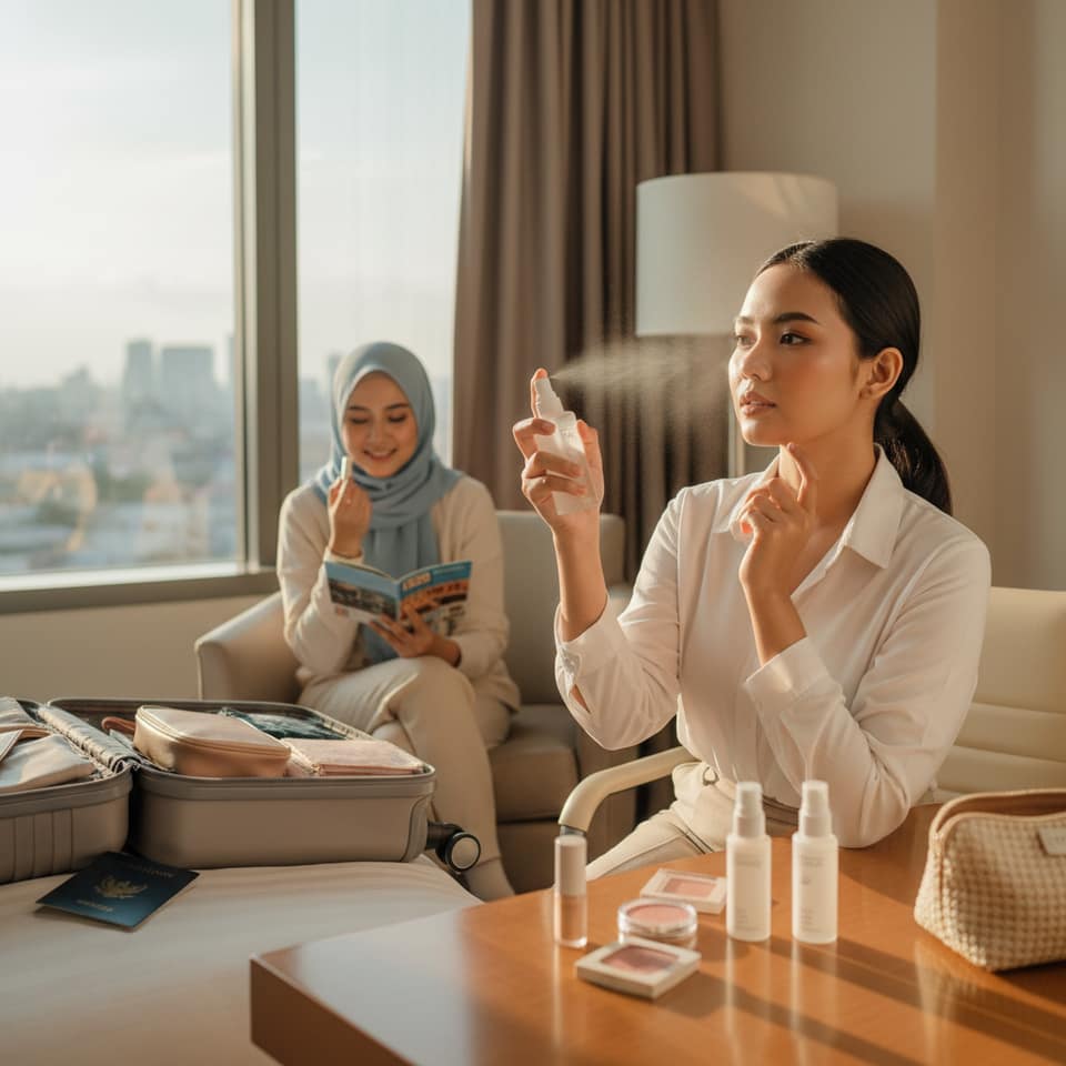 Setting Spray agar Makeup Tahan saat Mudik atau Perjalanan Panjang