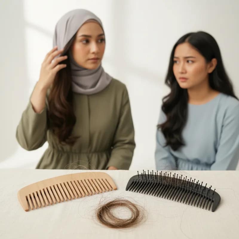 Sisir Kayu vs Plastik untuk Rambut Mudah Rontok: Mana yang Lebih Sedikit Memutus?