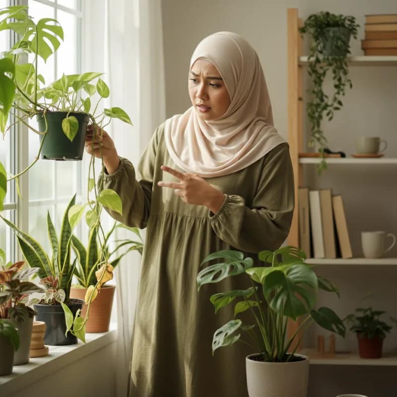 Tanda-tanda Tanaman Hias Kekurangan Cahaya, Bukan Kekurangan Air