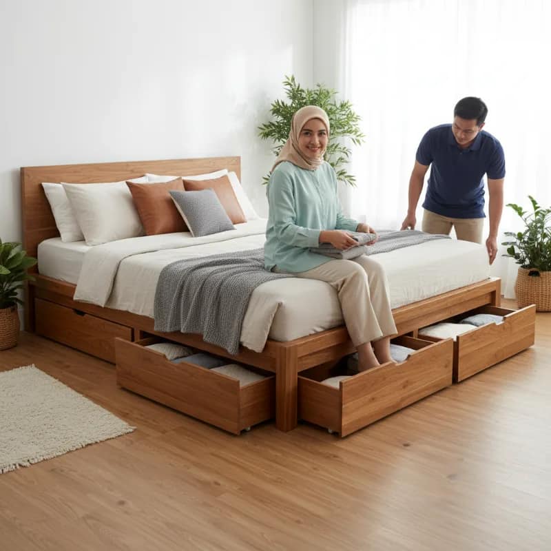 Tempat Tidur dengan Laci Bawah: Kapasitas Simpan dan Ketahanan Rangka