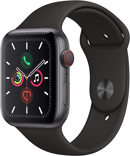 Apple Watch Series 5 (GPS + Cellular, 40MM) – Space Gray Aluminum Case with Black Sport Band