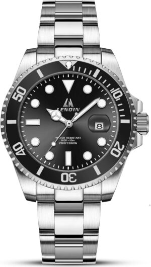 LN LENQIN Mens Watches Stainless Steel Waterproof Analog Quartz Watch for Men with Date Luminous Fashion Wristwatch