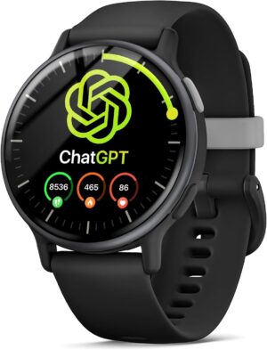 AI ChatGPT Translator Watch, Fitness Tracking, Heart Rate & Sleep Monitor, OLED Display, Titanium Alloy IP68 Waterproof, Multi-Sport Modes, (Black)
