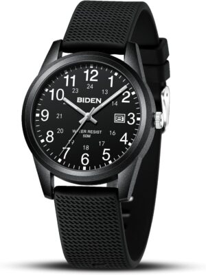LN LENQIN Mens Watches Analog Quartz Sports Unisex 30M Waterproof Nurse Watch for Men Women Medical Professionals Military Time with Second Hand Glowing Easy to Read Dial