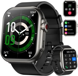 Smart Watch for Men Women, 1.85″ HD Fitness Tracker with Call Function, 1000 mAh 100 Day Battery Life, 110+ Sport Modes, Heart Rate Sleep Monitor Fitness Watch, IP68 Waterproof, iOS Android Compatible