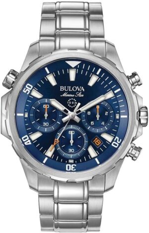 Bulova Men’s Marine Star Series B Stainless Steel 6-Hand Chronograph Quartz Watch, 100M