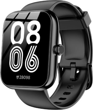 Smart Watch with Alexa & Bluetooth Calls, 1.83″ HD Fitness Tracker for Men Women, IP68 Waterproof, 120+ Workout Modes, 24/7 Heart Rate/Sleep Tracking, iOS Android Compatible (Black)