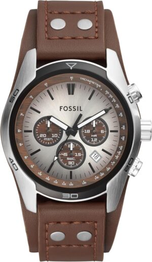 Fossil Men’s Coachman Quartz Stainless Steel and Leather Chronograph Watch