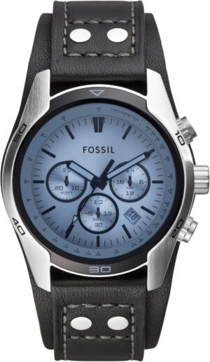 Fossil Men’s Coachman Quartz Stainless Steel and Leather Chronograph Watch