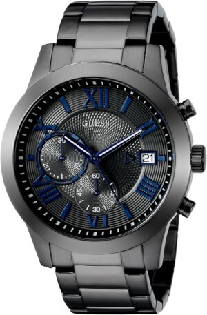 GUESS Men’s Stainless Steel Gunmetal Chronograph Bracelet Watch
