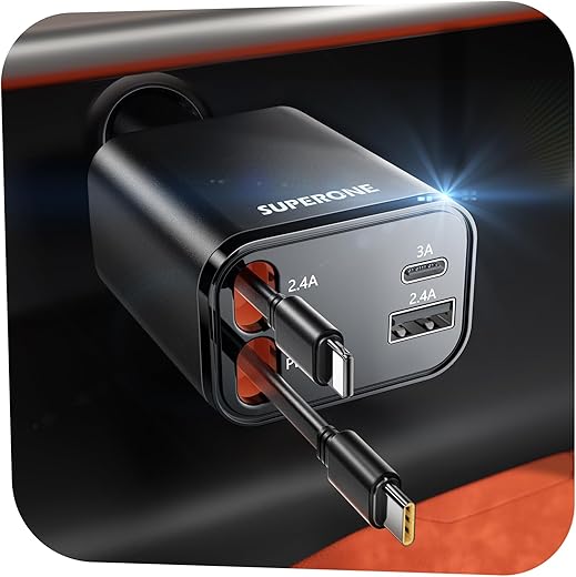 100/200W Mini Car Charger PD Type C Fast Charging For IPhone QC 3.0 USB C Car Mobile Phone Charger For Samsung Xiaomi Huawei