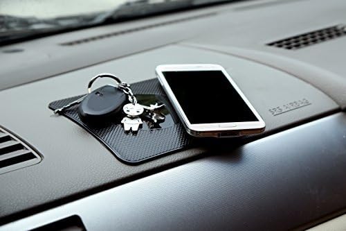 AyAsA Silicone Anti-Slip Mat, 6 x 4 inches, Black, Universal Fit for SUV and Passenger Car Dashboard