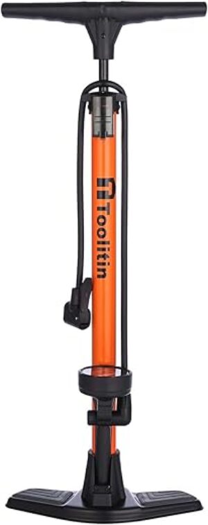 Bike Pump with Gauge,High Pressure,Floor Bicycle Pump Compatible with Presta and Schrader Valve,Bike Tire Pump for Road Bike,MTB,Hybrid,Balls…