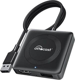 Ottocast Car TV Mate Pro - 2024 Fire TV Stick Converter with Wireless CarPlay, HD HDMI Car Adapter Cast Video/Game to Your Stereo, Works for Wired CarPlay Cars and Most Streaming Devices